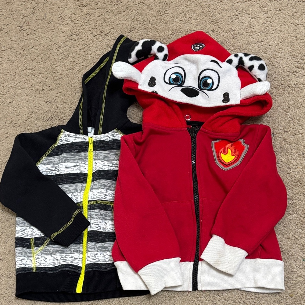 Red and Black Kids Hoodies Set